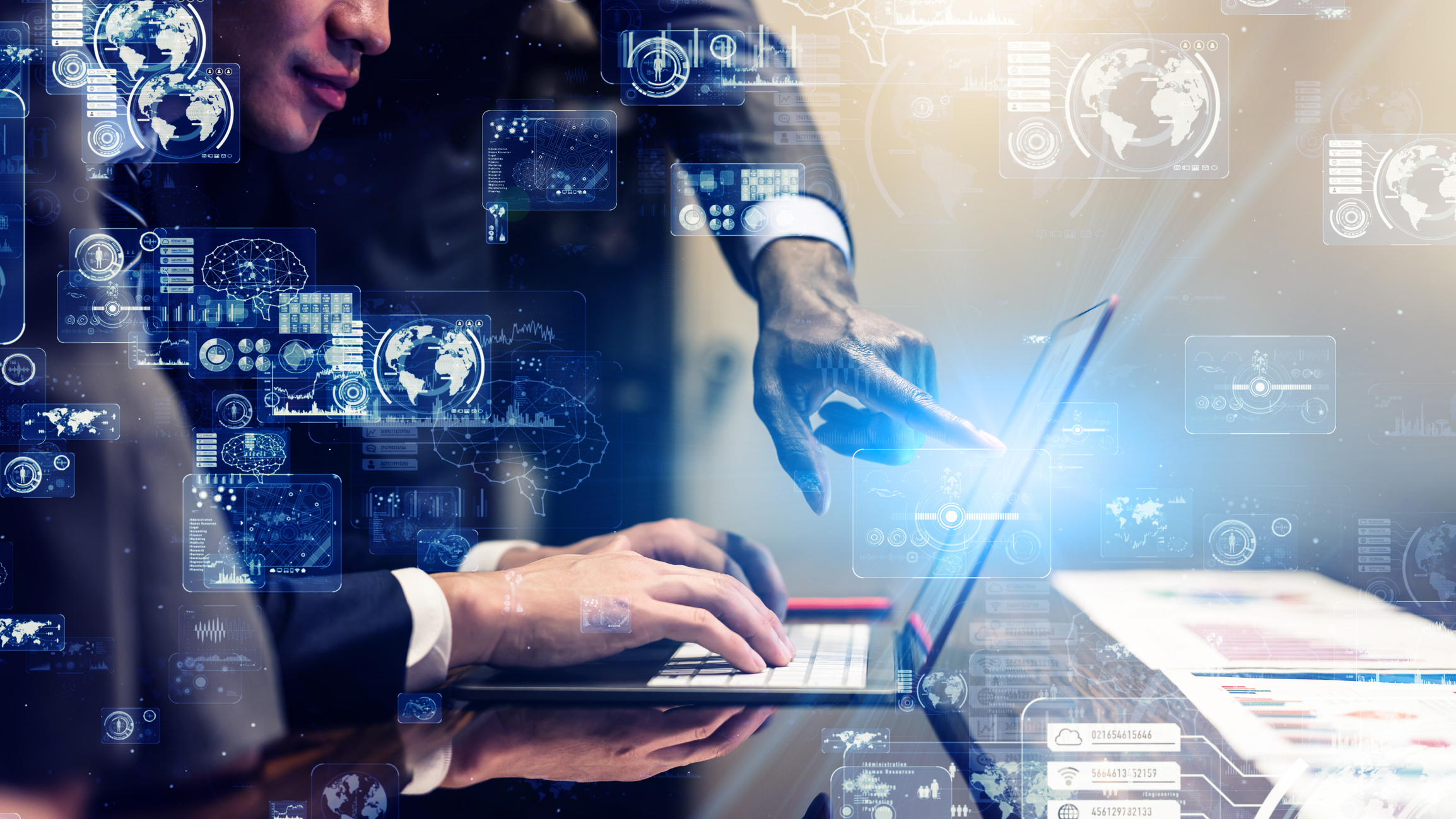 Business and technology concept. Communication network. GUI (Graphical User Interface). Business and technology concept. Communication network. GUI (Graphical User Interface).